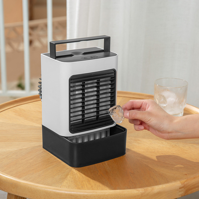 AC DC เครื่องทำน้ำเย็นพลังงานแสงอาทิตย์แบบชาร์จไฟได้ 18650 แบตเตอรี่ Water Cooling Mist Fan
