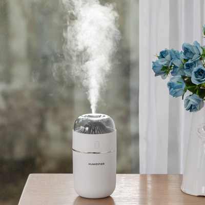 เครื่องเพิ่มความชื้นในอากาศอัลตราโซนิกสีสันสดใส Mini Volcano 320mL Led Aroma Diffuser