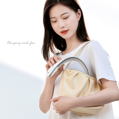 Leafless Mini Portable USB Fan ชาร์จใหม่ได้ 2000mAh Bladeless Neck Cooler สำหรับ Summer