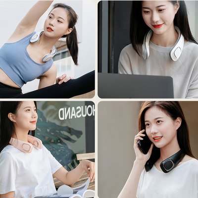 Leafless Mini Portable USB Fan ชาร์จใหม่ได้ 2000mAh Bladeless Neck Cooler สำหรับ Summer