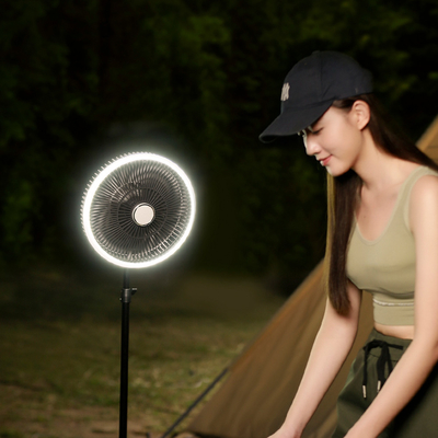 แบตเตอรี่ 10000mAh พัดลมตั้งโต๊ะแบบชาร์จไฟได้ 12 นิ้วโคมไฟ LED เต็นท์แสง