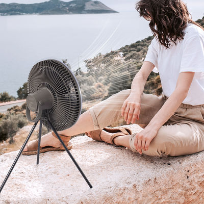 แบตเตอรี่ 10000mAh พัดลมตั้งโต๊ะแบบชาร์จไฟได้ 12 นิ้วโคมไฟ LED พัดลมเต็นท์ไฟ