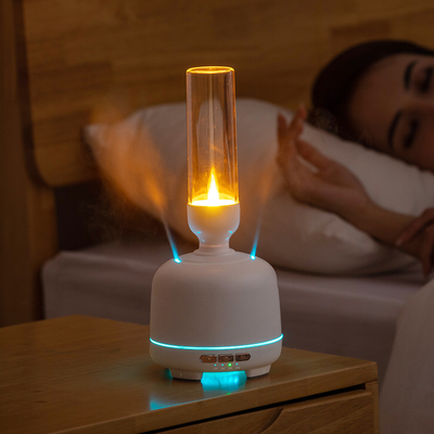 สองพอร์ตสเปรย์ Essential Oil Diffuser ไฟ LED แบบเปลี่ยนได้ Aromatherapy Scent Diffuser Machine Candle Mini Humidifier