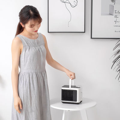 พัดลมไอเย็นไอออนลบ: เครื่องปรับอากาศแบบพกพา ความเร็ว 3 ระดับ & แสงวอร์มไลท์