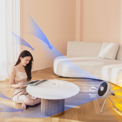 7 Vane Remoter Control พัดลมตั้งโต๊ะแบบชาร์จไฟได้ ขาตั้ง LED Outdoor Usb Fan