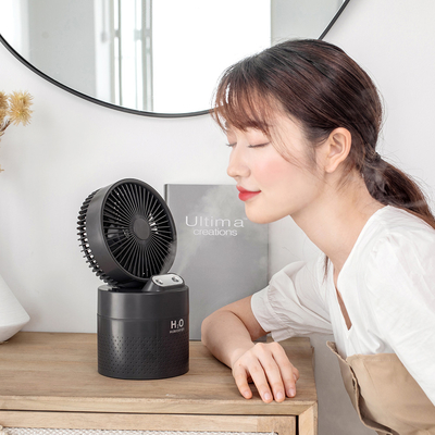 Misty Spray 2 In 1 พัดลมตั้งโต๊ะแบบชาร์จไฟ Usb Mini Portable Air Conditioner Humidifier