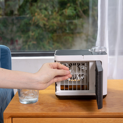 ห้องนอน Anion Mini Air Cooler Humidifier 2000mAh Desktop Evaporative Air Cooler