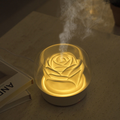 400ml 7 ไฟ LED กลางคืนที่มีสีสัน Essential Oil Diffusers Aroma Diffuser ออกแบบดอกไม้ Aromatherapy Diffuser