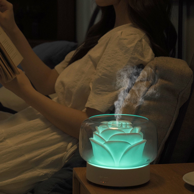 400ml 7 ไฟ LED กลางคืนที่มีสีสัน Essential Oil Diffusers Aroma Diffuser ออกแบบดอกไม้ Aromatherapy Diffuser