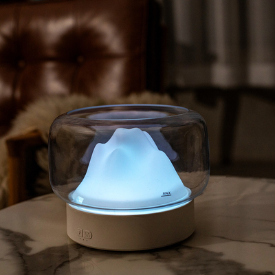 Cool Mist Aroma Oil Diffuser ไฟกลางคืน LED สีสันสดใสอัลตราโซนิกสีเทาขาว
