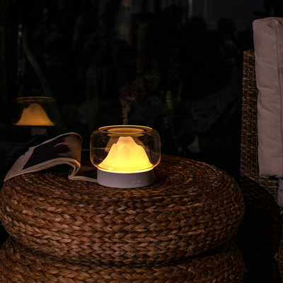 Cool Mist Aroma Oil Diffuser ไฟกลางคืน LED สีสันสดใสอัลตราโซนิกสีเทาขาว