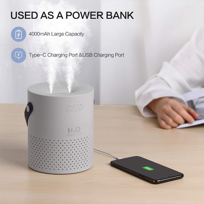 4000mAh Battery Ultrasonic Air Humidifier 1.1L มินิ USB Cool Mist Humidifier