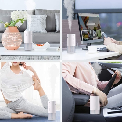เครื่องทำความชื้นแบบชาร์จไฟแบบพกพาแบบไร้สาย 300ml Aroma Usb Car Humidifier