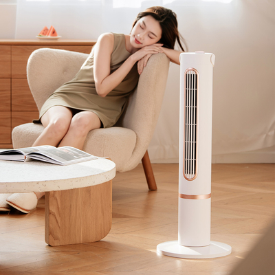พัดลมตั้งพื้นห้องนอนแบบชาร์จไฟได้แบตเตอรี่โพลิเมอร์ 10000mAh Office Tower Fan