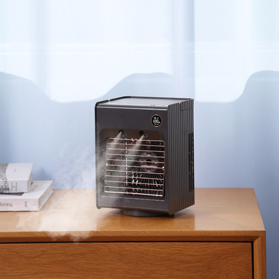 พัดลมไอน้ำแบบสเปรย์น้ำน้ำแข็งแบบชาร์จได้ 4000mAh 5V Air Cooler Table Fan
