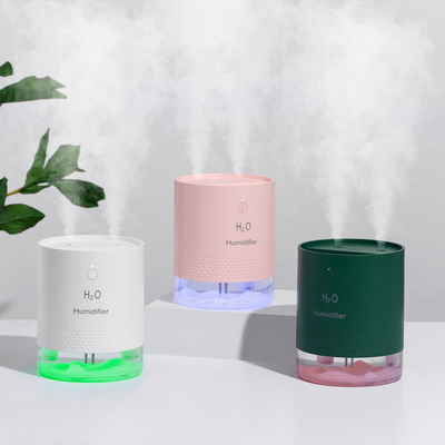 แบตเตอรี่ 2000mAh Aroma Diffuser ไฟกลางคืน 650ml Double Spray Mini Usb Ultrasonic
