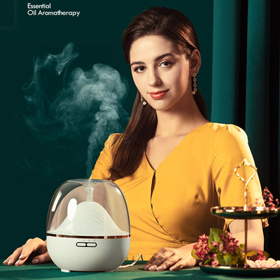 รีโมทคอนโทรลสีขาว Aroma Oil Diffuser 600ml ห้องปิดเสียงสองโหมดหมอก