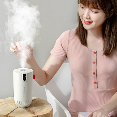 เครื่องทำความชื้นแบบชาร์จได้แบบพกพาแบบสเปรย์คู่ 2000mAh Usb Car Charger Humidifier